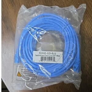 Ethernet Cable FER6E-025-BLU Cat. 6 Molded Patch Cord 25ft Blue 25-Foot CAT-6 55